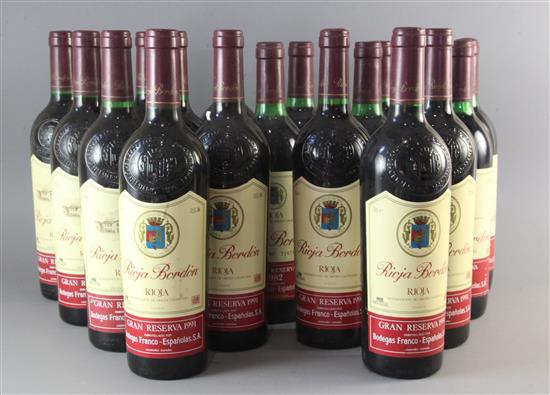 Seventeen bottles of Rioja Bordon Gran Reserva wines, 1991 (6), 1982 (6) and 1994 (5)